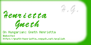 henrietta gneth business card